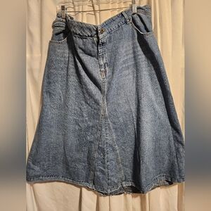 French Cuff Blue Denim Skirt Sz. 20W